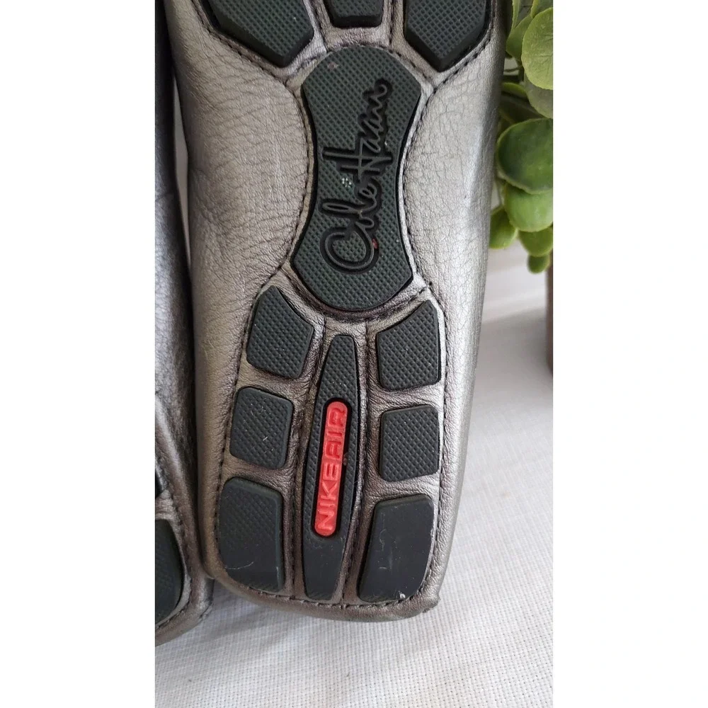 Cole Haan Loafers Women's US 7 Gray Leather Pebble Grain‎ Slip-On Shoes N Air